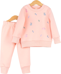 Комплект детский Baby boom, р. 98, джемпер с вышивкой, брюки, цвет персик