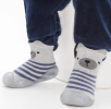 Ботиночки носочки детские Amarobaby First Step Bear серые, размер 24, с дышащей подошвой