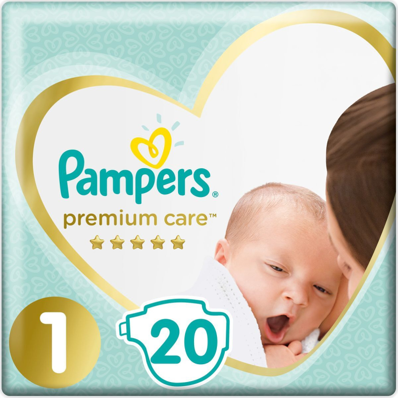 Подгузники Pampers Premium Care Newborn 2-5 кг 20 штук