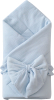 Одеяло-конверт на выписку Муслин №2 KiDi kids с бантом на резинке, 90х90 см, голубое
