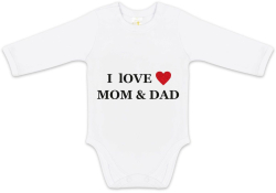 Боди с длинным рукавом Luxury Baby I Love Mom and Dad белый 56