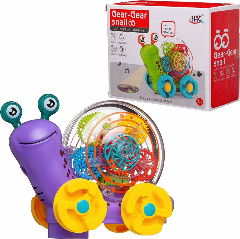 Интерактивная игрушка Улитка, звуковые и световые эффекты, фиолетовая