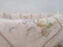 Комплект для овальной и прямоугольной кроватки Lappetti 6 предметов Шарики молочный