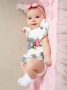 Боди Luxury Baby Зебра в цветах с шифоновой юбочкой и крылышками 68 белый