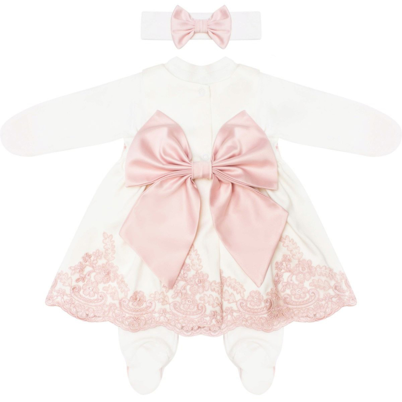 Комплект на выписку Luxury Baby Принцесса, комбинезон и платье Розы 56
