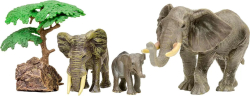 Набор фигурок животных Masai Mara серии Мир диких животных Семья слонов, 5 предметов