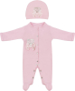 Комплект на выписку 2 предмета Корона Luxury Baby розовая с розовым бантиком, 0 месяцев