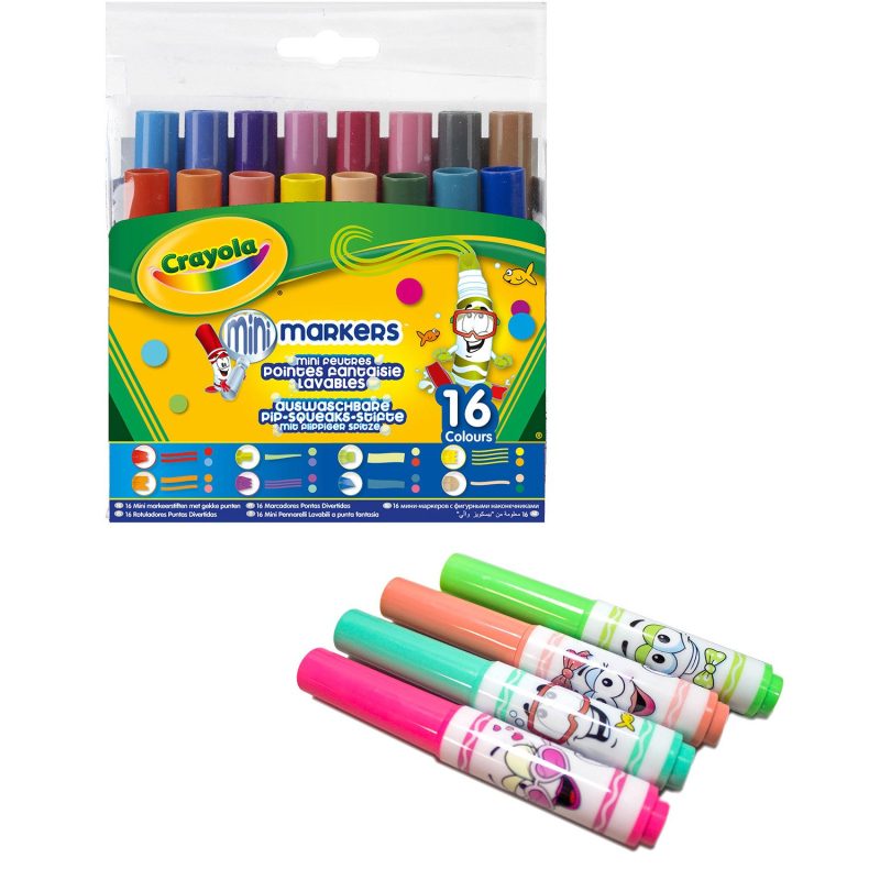 Мини-фломастеры с узорными наконечниками Crayola 16 штук