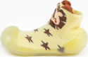 Ботиночки носочки детские Amarobaby First Step Animals желтые, с дышащей подошвой, размер 24