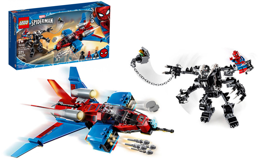 Конструктор Lego Marvel Супер Герои Реактивный самолёт Человека-Паука против Робота Венома™ 76150