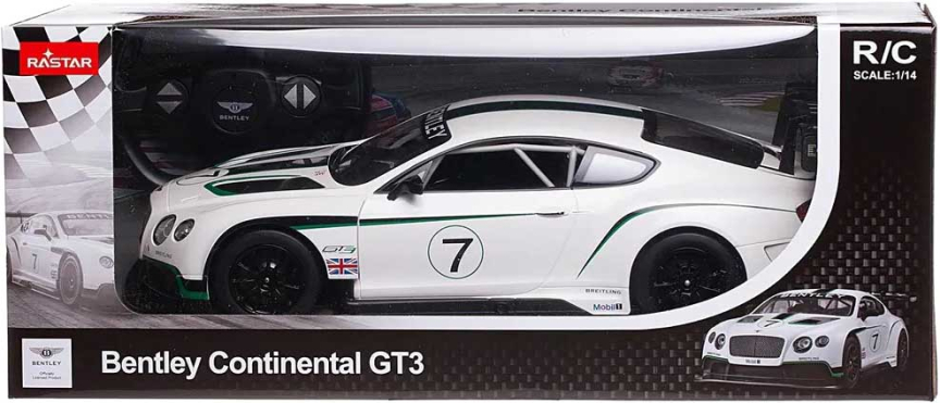 Rastar Машина р/у 1:14 Bentley Continental GT3, белый 2,4G