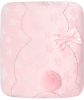 Плед утепленный розовый Luxury Baby Зайчонок со стразами и меховым хвостиком розовый
