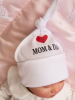 Шапочка Luxury Baby I Love Mom and Dad, белый