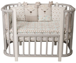 Кроватка детская Incanto Nuvola Lux цвет серый стойки белые