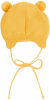 Шапка детская вязаная Amarobaby Pure Love Pompony демисезонная, с подкладом, 46-48, жёлтая