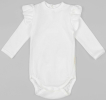 Боди детское с длинным рукавом с рюшами AMAROBABY Fashion, молочный, р.56