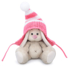Мягкая игрушка Budi Basa Зайка Ми в полосатой розовой шапке 15 см