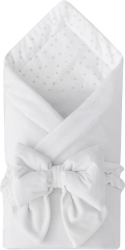 Одеяло на выписку KiDi Конфетти с бантом на резинке,демисезонное, белый 90х90 см