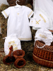 Комплект крестильный Осьминожка для девочки 5 предметов золото 74-80