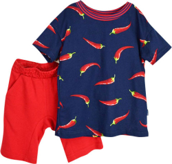 Комплект детский Baby boo рутые перцы(футболка+шорты красное пике 98