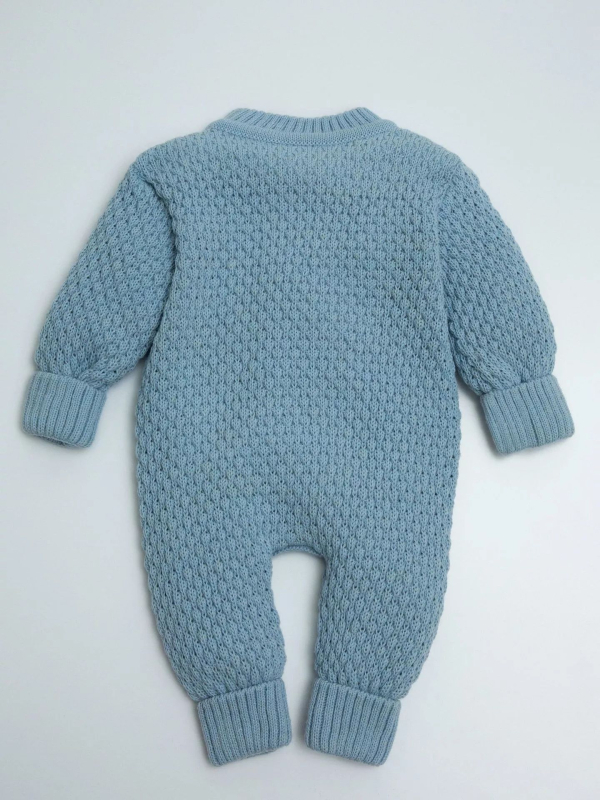 Комбинезон детский Amarobaby Pure Love Wool вязаный, голубой 62