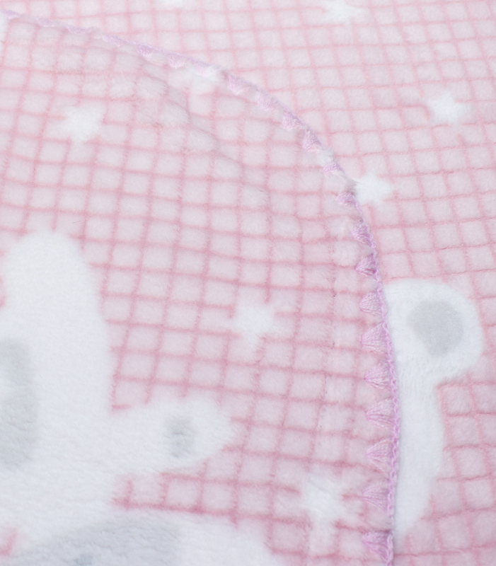Плед велсофт жаккардовый Мишка, размер 90x110 см розовый