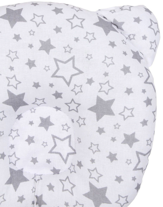 Подушка анатомическая Amarobaby First Pillow Звездопад серый