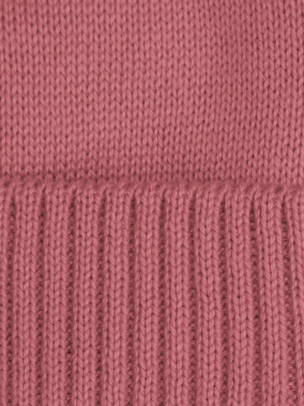 Шапка детская вязаная AmaroBaby Pure Love Bear демисезонная, с подкладом, розовый 38-40