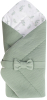 Конверт одеяло вязаный с лентой Бант Little Star, серо-зеленый, арт. 3134