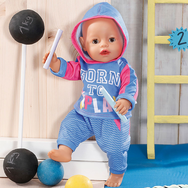 Спортивный костюм для кукол 43 см Baby Born,  голубой, арт. 41287