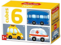 Кубики Городской транспорт без обклейки 6 штук Baby Toys