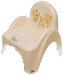 Тега Горшок туалетный в форме стульчика со звуковым эффектом, Teddy, бежевый