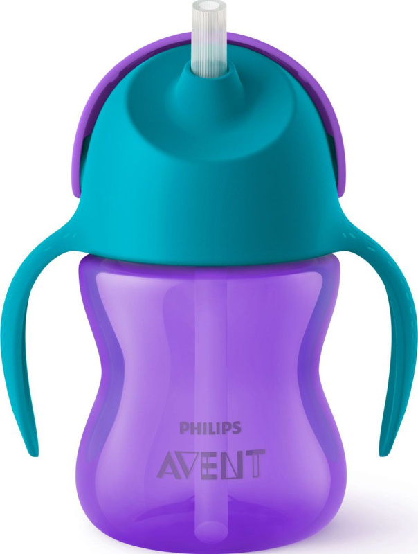 Чашка-поильник с трубочкой Philips Avent 200 мл синий.фиолетовый