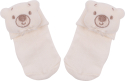 Носочки Little Star трикотажные Мишка малышка крем с вышивкой 3-6 месяцев