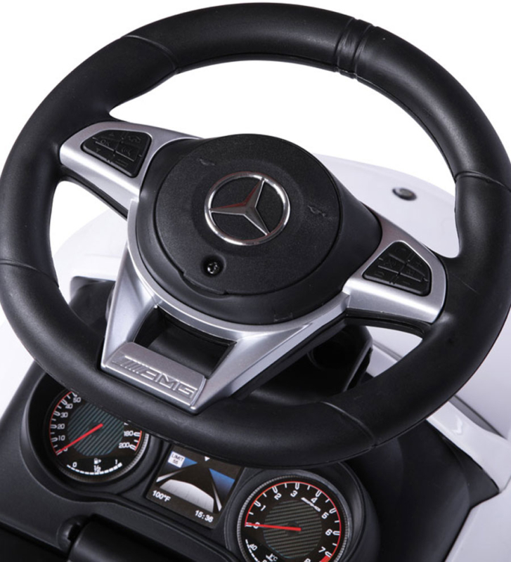 Каталка детская Mercedes-Benz AMG C63 Coupe Babycare, кожаное сиденье, резиновые колёса, белая