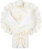Зимний Конверт-одеяло на выписку Luxury Baby Милан молочный с молочным кружевом, айвори