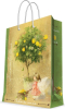 Бумажный пакет Лимонное дерево для сувенирной продукции, с ламинацией, с шириной основания 40,6 см