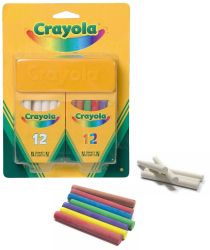 Набор белых и цветных мелков Crayola 24 штуки
