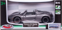 Машинка MSZ Porsche 918 Spyder металлическая, 1:43, цвет серый металлик, с инерционным механизмом