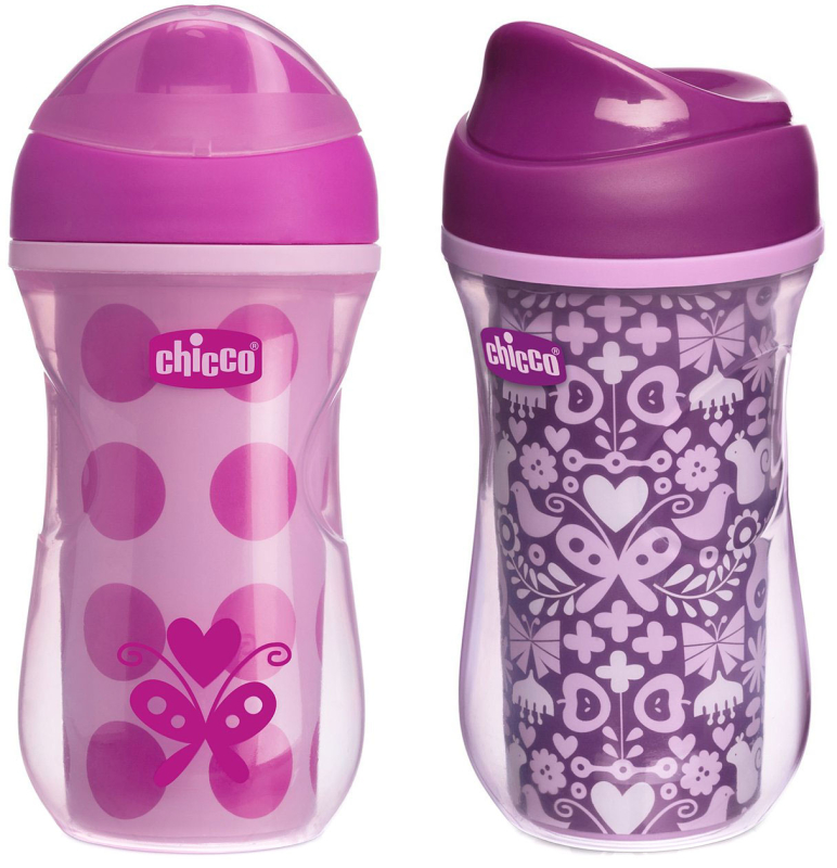 Поильник Chicco Active Cup 266 мл сереневый/розовый