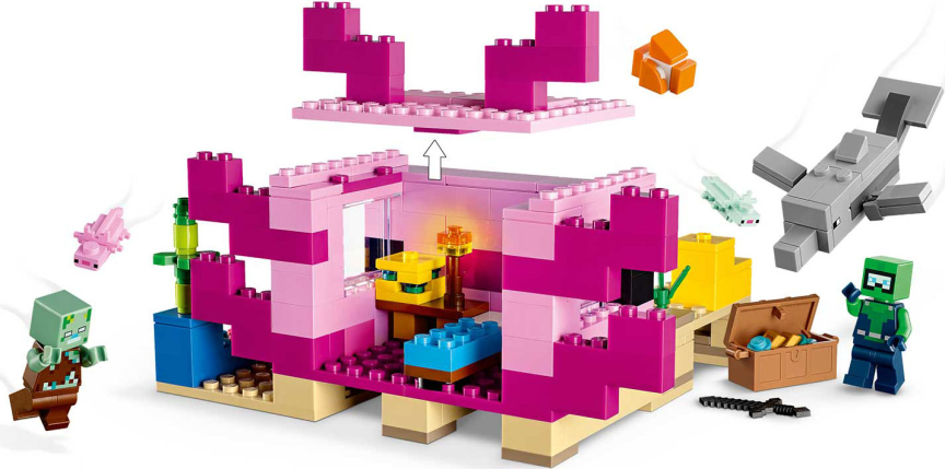 Игрушка Конструктор Lego Minecraft Дом аксолотля