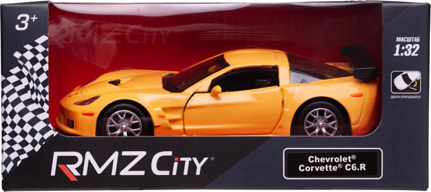 Машина металлическая Chevrolet Corvette C6-R RMZ City, жёлтая, масштаб 1:32