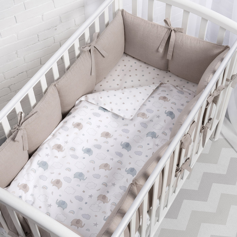 Защита для детской кроватки Perina Soft Cotton Песочный