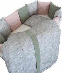 Комплект 6 предметов для овальной и круглой кроватки Lappetti Garden, розовый