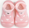 Ботиночки носочки детские Amarobaby First Step Animals розовые, с дышащей подошвой, размер 24