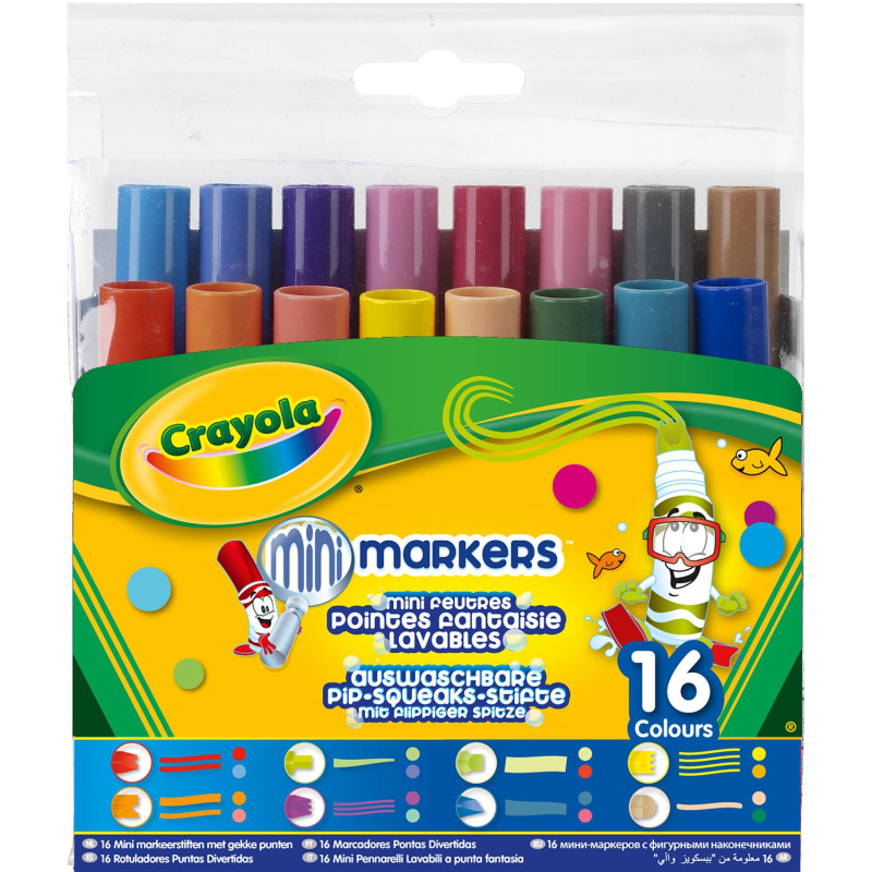 Мини-фломастеры с узорными наконечниками Crayola 16 штук