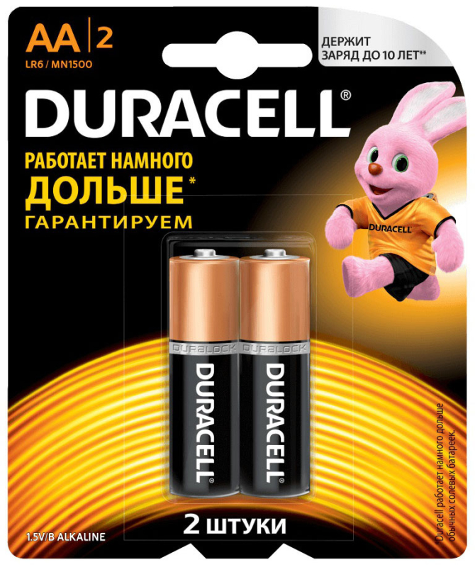 Батарейки Duracell LR6-2BL BASIC (MN1500) (40/120)