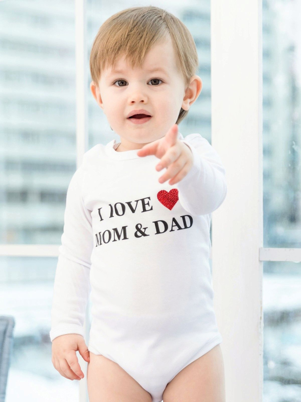 Боди с длинным рукавом Luxury Baby I Love Mom and Dad белый 86