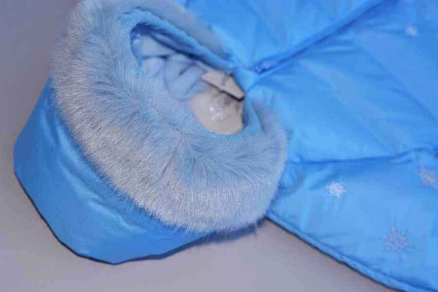 Конверт-комбинезон пуховый Chepe Пушинка голубой 62 см