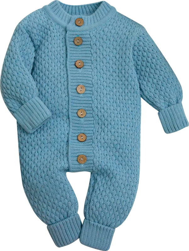 Комбинезон детский Amarobaby Pure Love Wool вязаный, голубой 62